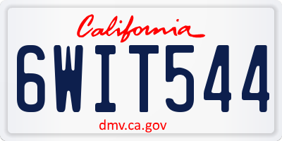CA license plate 6WIT544