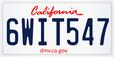 CA license plate 6WIT547