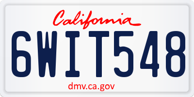 CA license plate 6WIT548