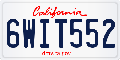 CA license plate 6WIT552