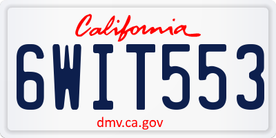 CA license plate 6WIT553