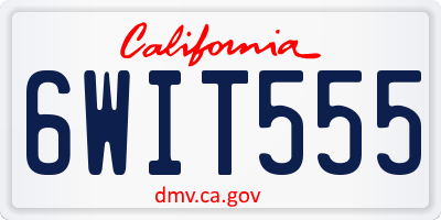 CA license plate 6WIT555