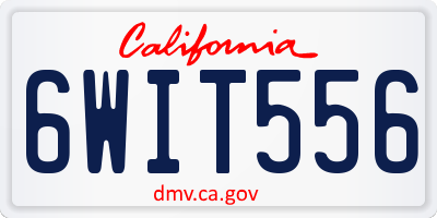CA license plate 6WIT556