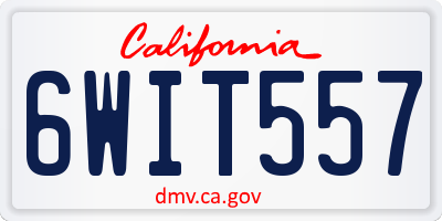 CA license plate 6WIT557