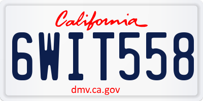 CA license plate 6WIT558