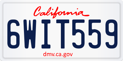 CA license plate 6WIT559