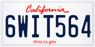 CA license plate 6WIT564