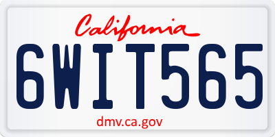 CA license plate 6WIT565