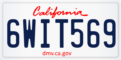 CA license plate 6WIT569