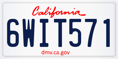 CA license plate 6WIT571