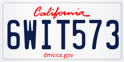 CA license plate 6WIT573
