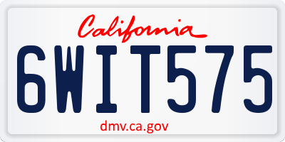 CA license plate 6WIT575