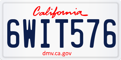 CA license plate 6WIT576