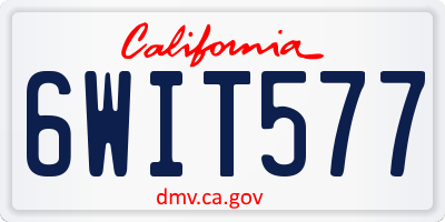 CA license plate 6WIT577