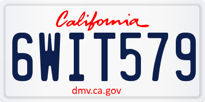 CA license plate 6WIT579