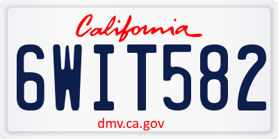 CA license plate 6WIT582