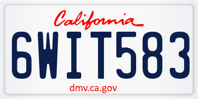 CA license plate 6WIT583