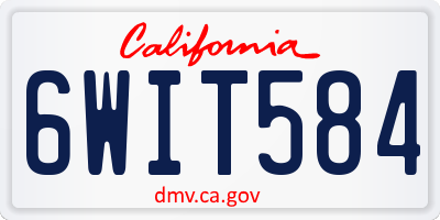 CA license plate 6WIT584