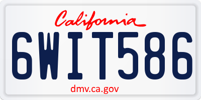 CA license plate 6WIT586