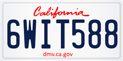 CA license plate 6WIT588