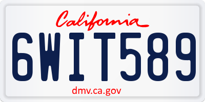 CA license plate 6WIT589