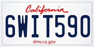 CA license plate 6WIT590