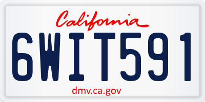 CA license plate 6WIT591