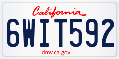 CA license plate 6WIT592