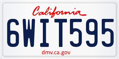 CA license plate 6WIT595