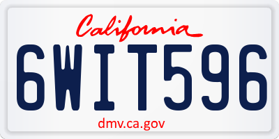 CA license plate 6WIT596