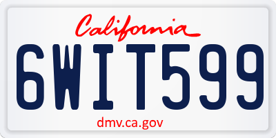 CA license plate 6WIT599