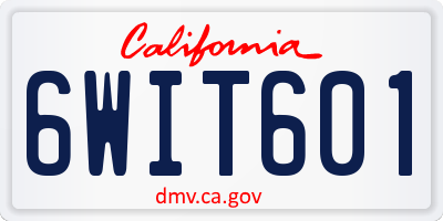CA license plate 6WIT601