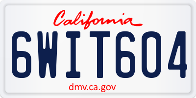 CA license plate 6WIT604