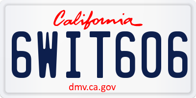 CA license plate 6WIT606