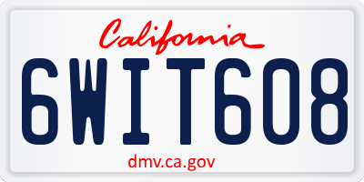 CA license plate 6WIT608