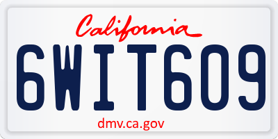 CA license plate 6WIT609