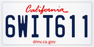 CA license plate 6WIT611