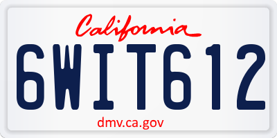 CA license plate 6WIT612