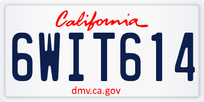 CA license plate 6WIT614
