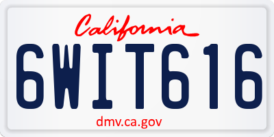 CA license plate 6WIT616