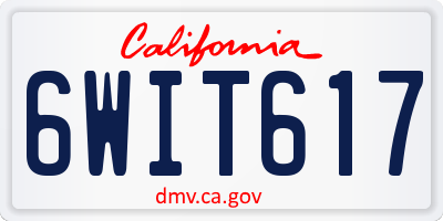 CA license plate 6WIT617