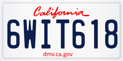 CA license plate 6WIT618