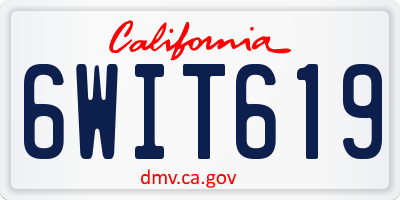 CA license plate 6WIT619