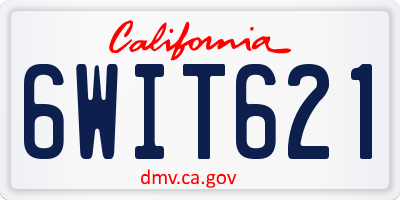 CA license plate 6WIT621