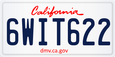 CA license plate 6WIT622