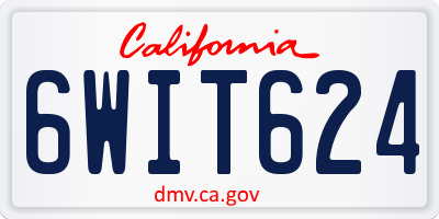 CA license plate 6WIT624