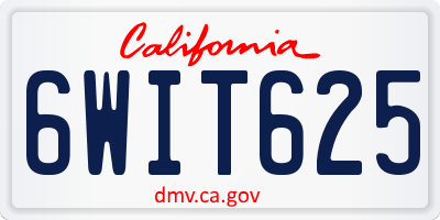 CA license plate 6WIT625