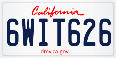 CA license plate 6WIT626