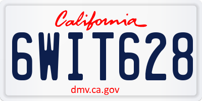 CA license plate 6WIT628