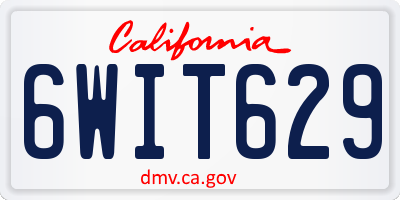 CA license plate 6WIT629